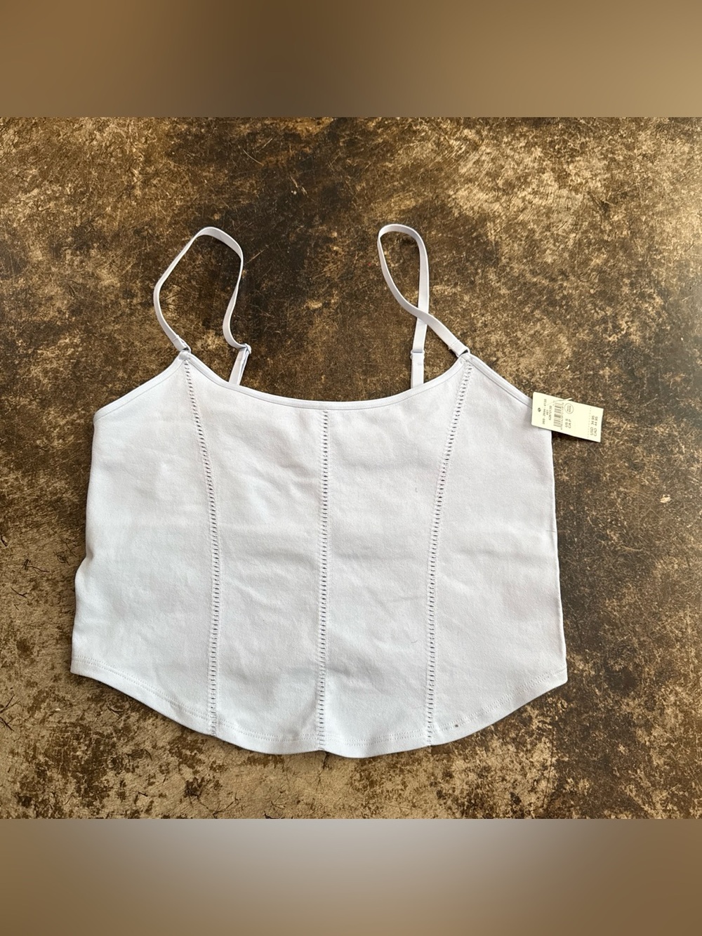 aerie Light Blue Cropped Spaghetti Strap Cami